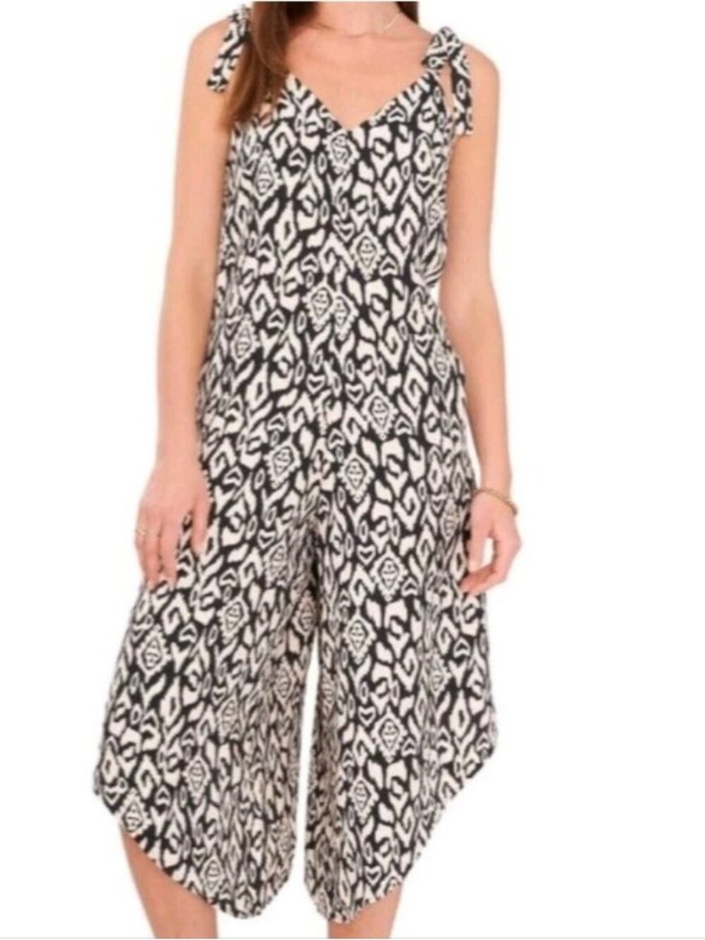 Vince Camuto Ikat Desert Summer Tie-Shoulder Jumpsuit New Small Women's